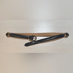 Brighton Black and‎ Tan Leather Belt with Classic Design